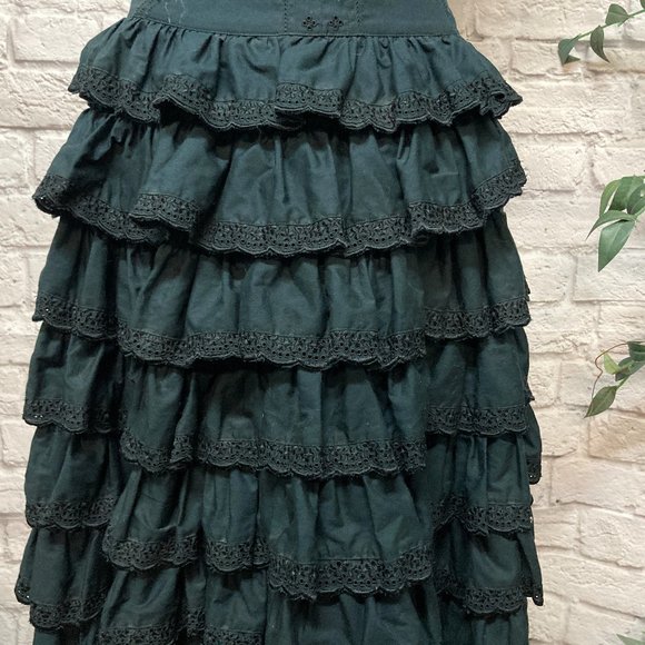 Betsey Johnson New York Vintage Black Tiered Dress Size 6(small) Cotton - Picture 5 of 10